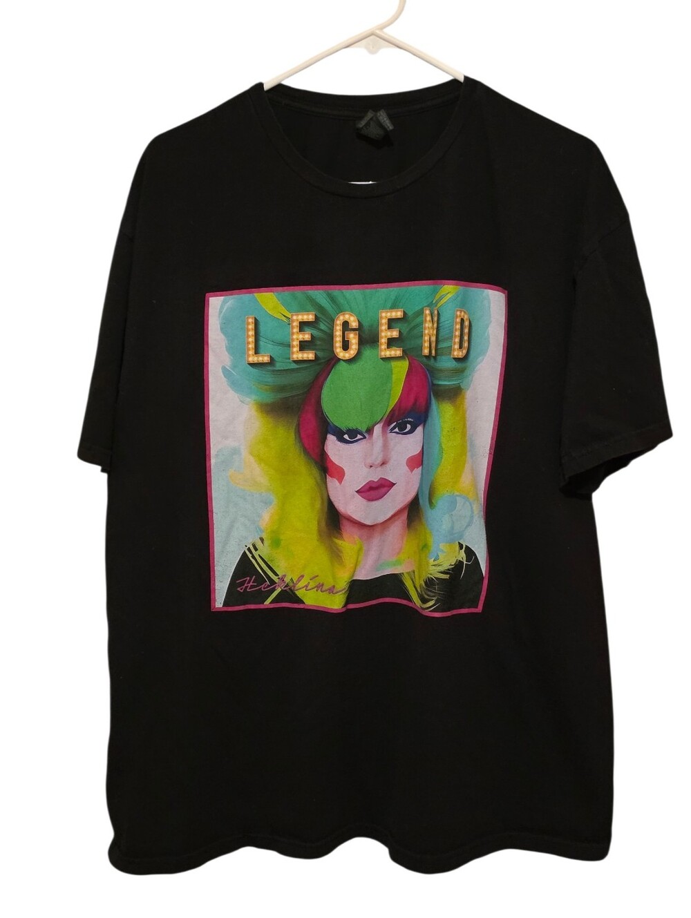 Glitter Worthy Black Graphic Legends Of Drag Heklina T-shirt Size 2XL
